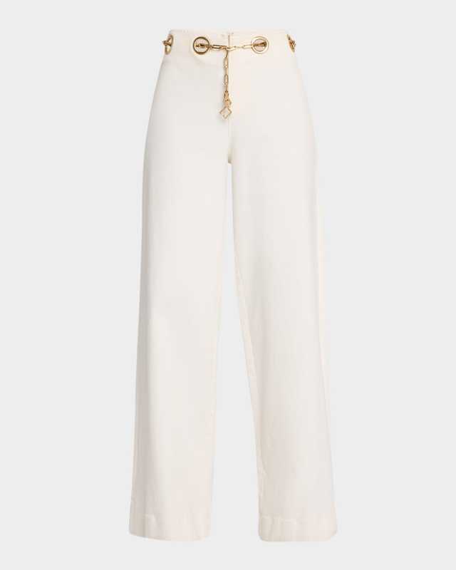 Sydney Grommet Chain Wide-Leg Pants